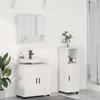 Bathroom Furniture Set with Door 3 Pcs White Wood Based Material & Metal