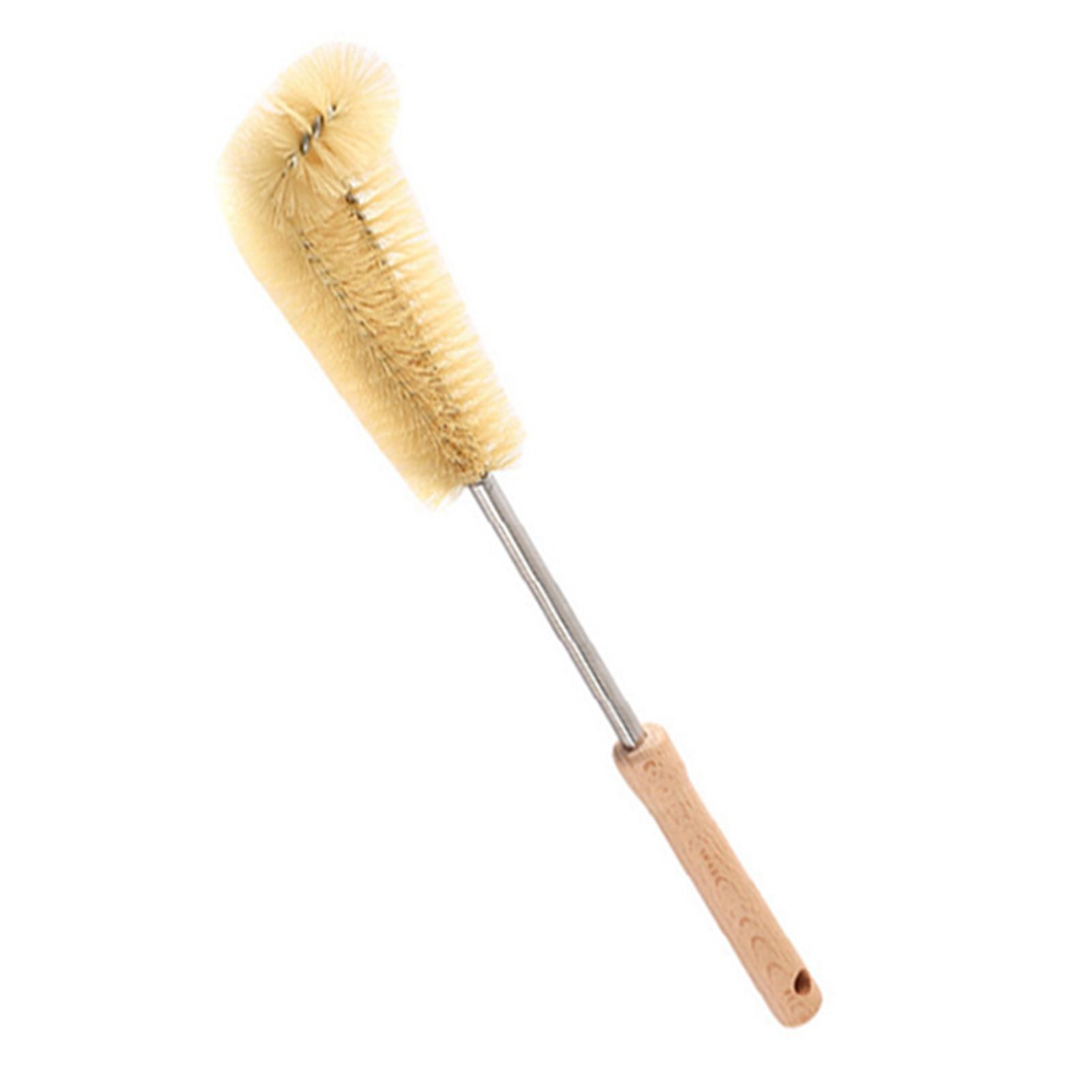 

Wooden Handle Bottle Brush Nylon Bristles Convenient Bottle Washing Brush with Hole for Glass Cup Baby Bottles Wooden Long Wooden Handle