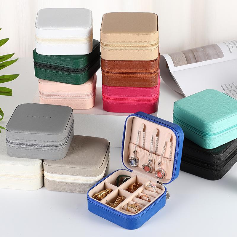 Mini Portable Jewelry Box Ins Simple Travel Pu Jewelry Box Necklace Earrings Jewelry Box Storage Box Jewelry Box Organizer