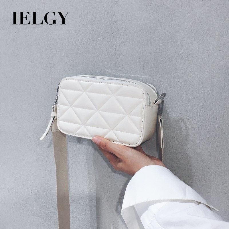 IELGY Ladies Messenger Bag Fashion Wide Shoulder Strap Small Square Bag