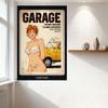 Sexy Pin-up Girl Vintage Metal Tin Sign with Yellow Car & Rusty Look 'GARAGE' Decor for Bar Pub Home Cafe Wall Art 8x12 Inch