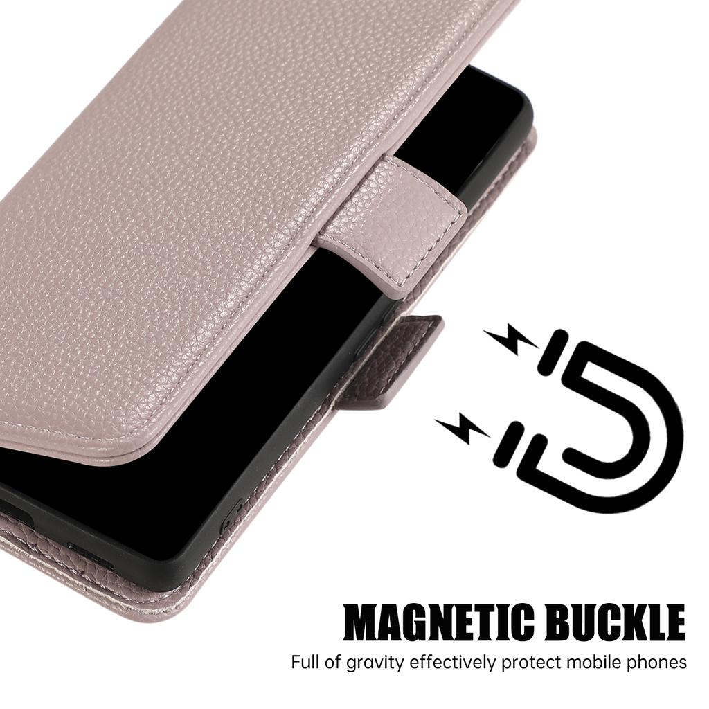 For Google Pixel 7a Leather Case with Card Holder, Straps, Shockproof Wallet Phone Cover