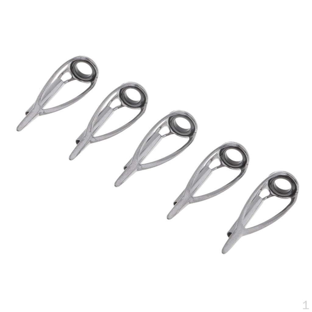 

5 Pcs Fishing Rod Guides 4 Size Double-leg 004