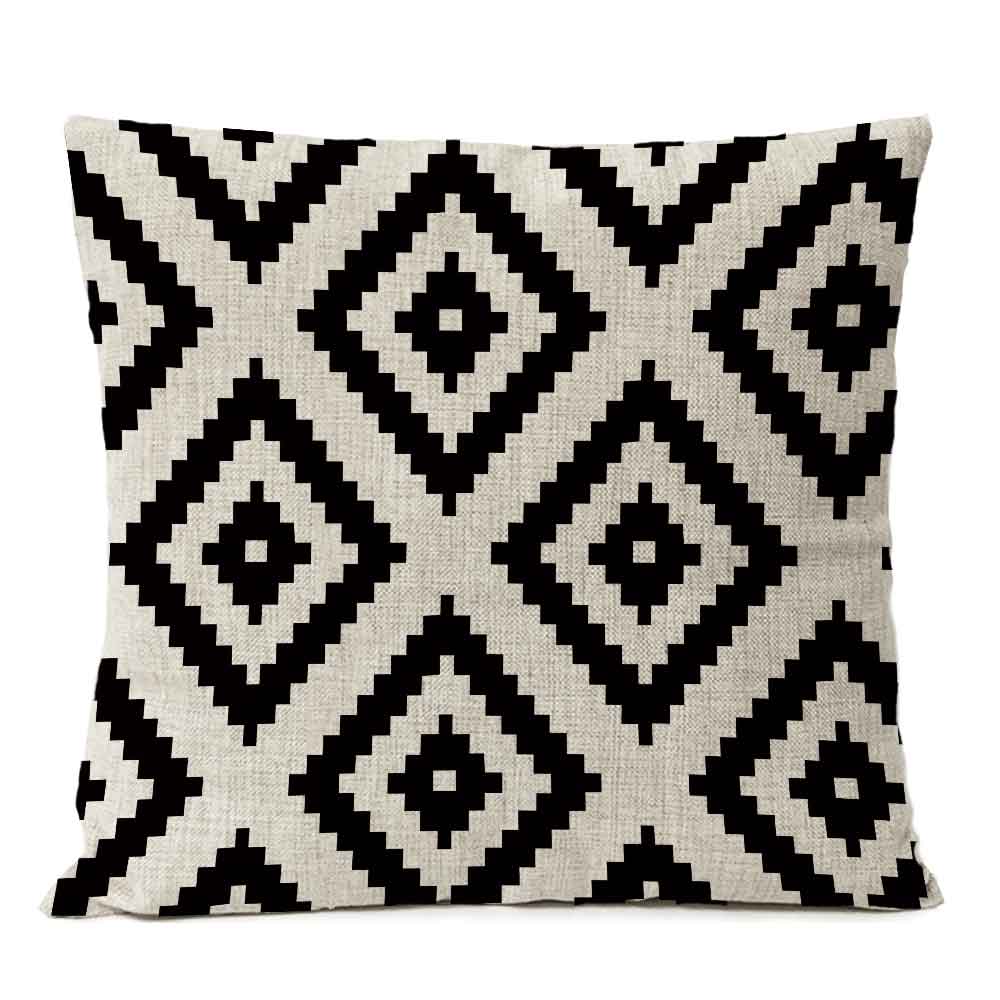 Black Geometric Boho Pillow Cover Bohemia Arrow Cushion Home Decorative Sofa Pillowcase