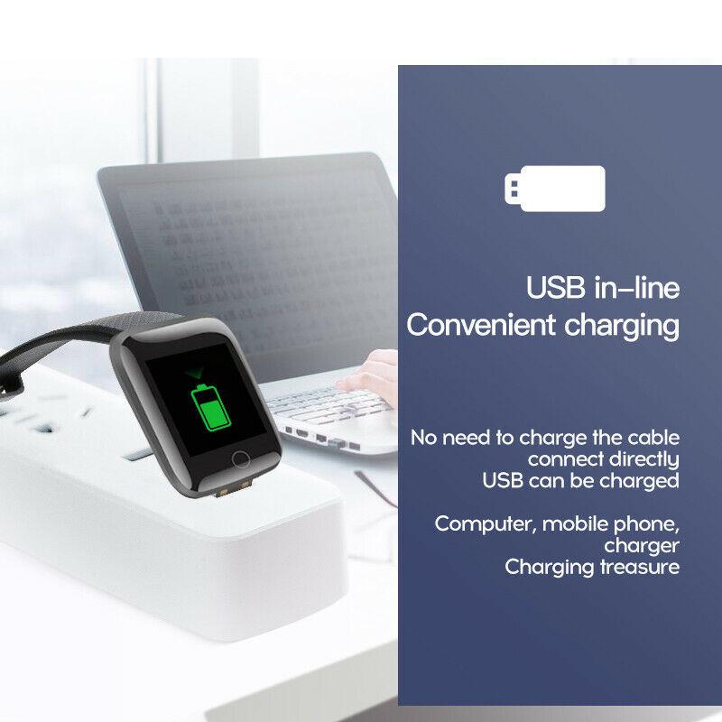 Bluetooth Heart Rate Blood Pressure Smart Watch Fitness Tracker Bracelet