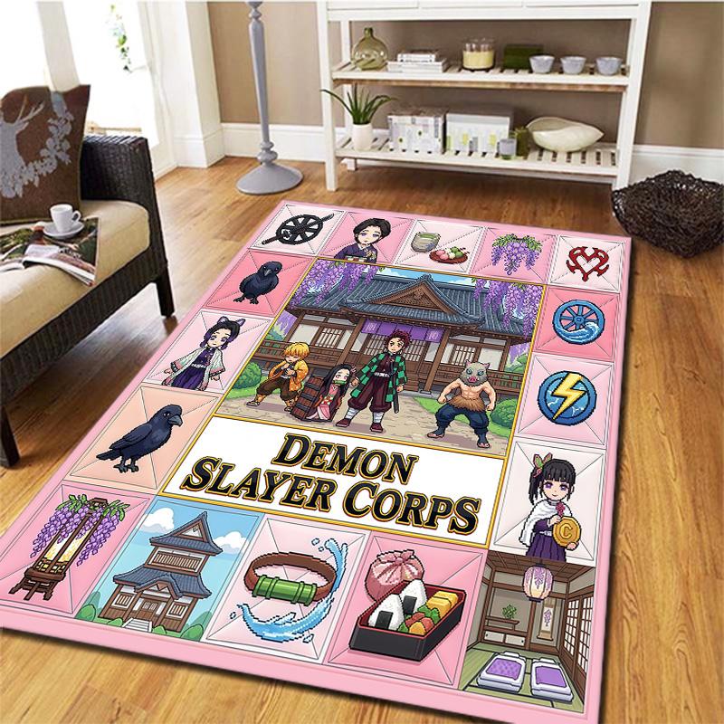 Demon Slayer Carpet Rug For Living Room Bedroom Home Sofa Decoration Kids Play Nonslip Floor Mat