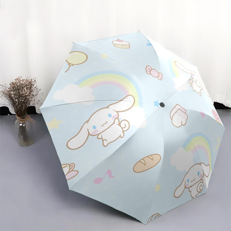 Cinnamoroll Pattern, Automatic Folding Umbrella, Portable and Foldable Design, 8 Ribs, a Christmas or Birthday Gift.
