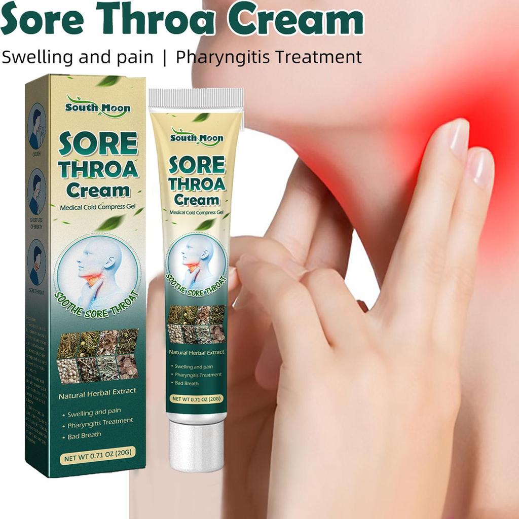Sore Throat Relief Topical Ointment Herbal Throat Itchy Treatment Cream Cough Soothes Sore Throats Ointment Pharyngitis Care 20g