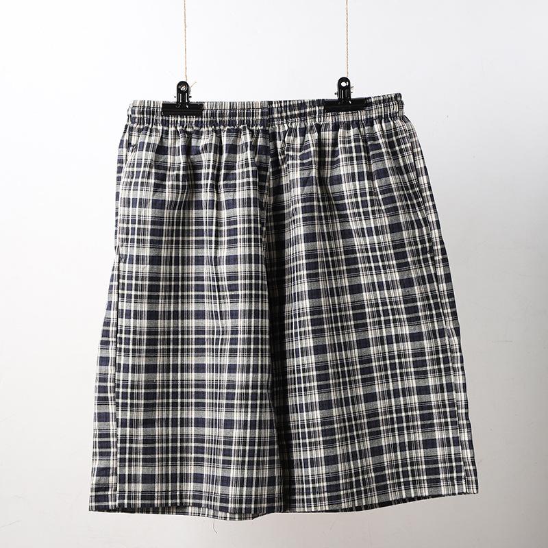 Cotton Blend Mens Underwear Boxers Shorts Male Casual Sleepwear Underpants Plaid Loose Comfortable Homewear Sleeping Short Pants