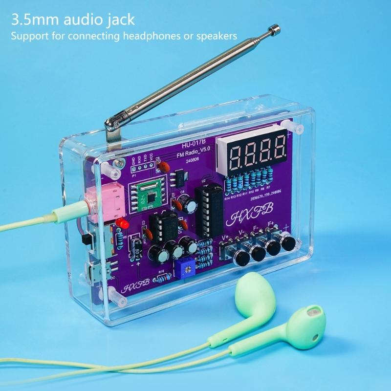 FM Receiver Learning Soldering Fun Electronics Project Kit RDA5807 Upgrades 87-108MHz  DIY Electronic Soldering FM Radio