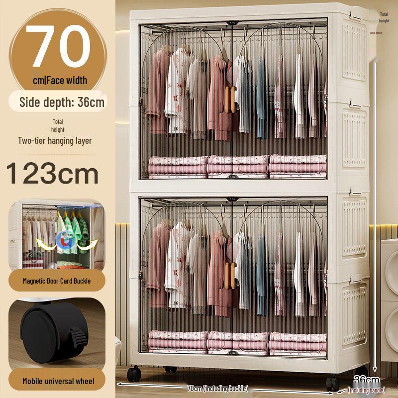 Foldable Wall-Mounted Baby Wardrobe & Multi-Layer Storage Cabinet