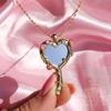 In Spired Heart Shaped Necklace With Copper Material And Rhinestone Accents For Daily Wear