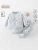 Children's Quilted Cotton Pajamas - High-Waisted Autumn/Winter Set