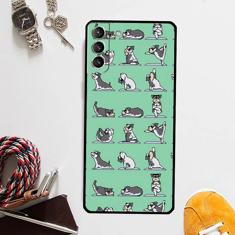 Cartoon Schnauzer Dog Case For Samsung Galaxy S25 Ultra S20 S21 S22 S23 Plus S24 Ultra S9 S10 S25 FE Cover Coque