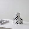 Ceramic Vase Black and White Stripes Wave Point Geometric Flower Vase Terrarium Flower Pot Home Decoration Accessories