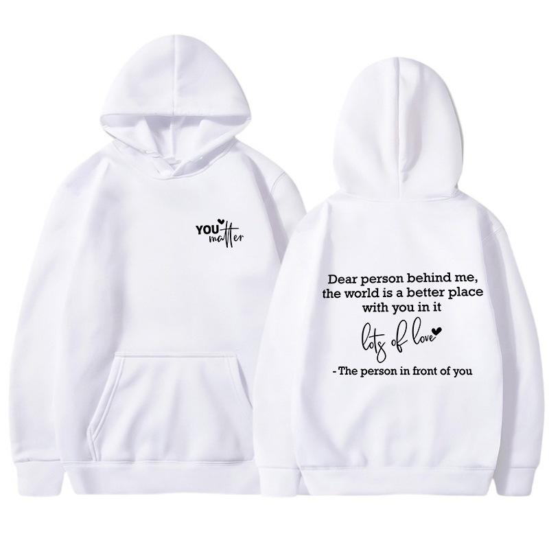 Felpa in peluche unisex tinta unita con stampa slogan - Pullover sportswear autunno/inverno da donna