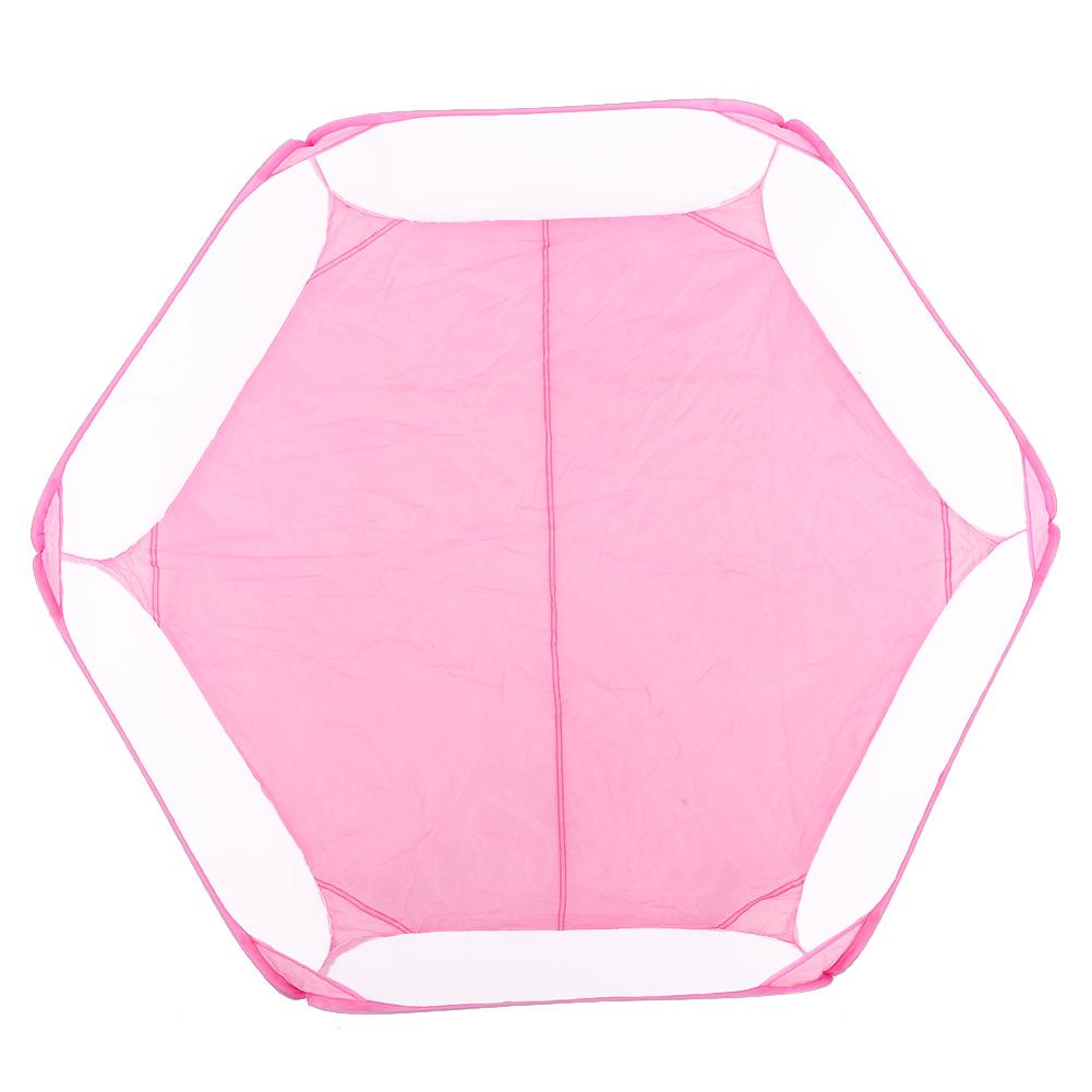 Portable Small Pet Animals Playpen Transparent Puppy Cat Rabbit Cage Tent for OutdoorPink