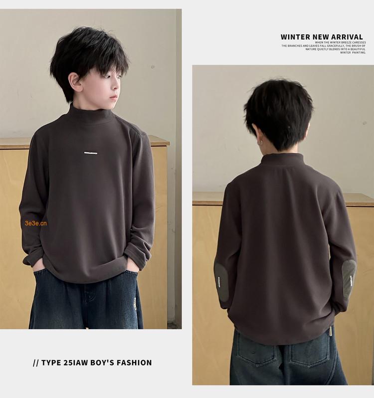 Suéter Quente e Grosso para Meninos - Moda Casual Outono/Inverno 2025 Gola Alta