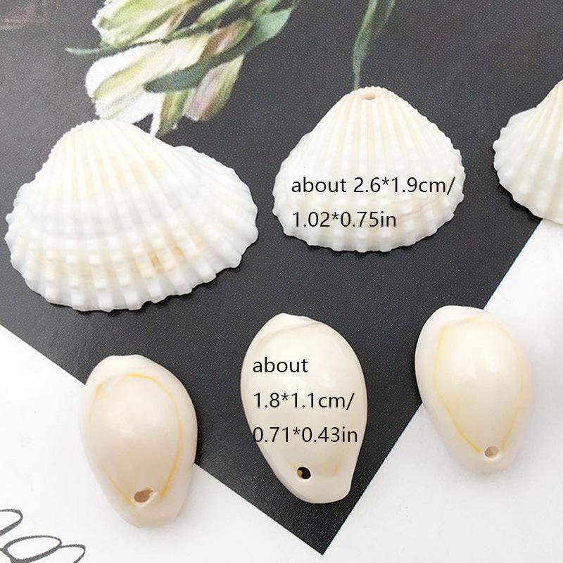 20 Natural Shell Conches with Holes for DIY Bracelet Charms