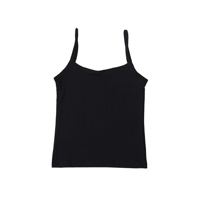 Girls' Long Cotton Tank Top - Candy Color Summer Base & Outerwear