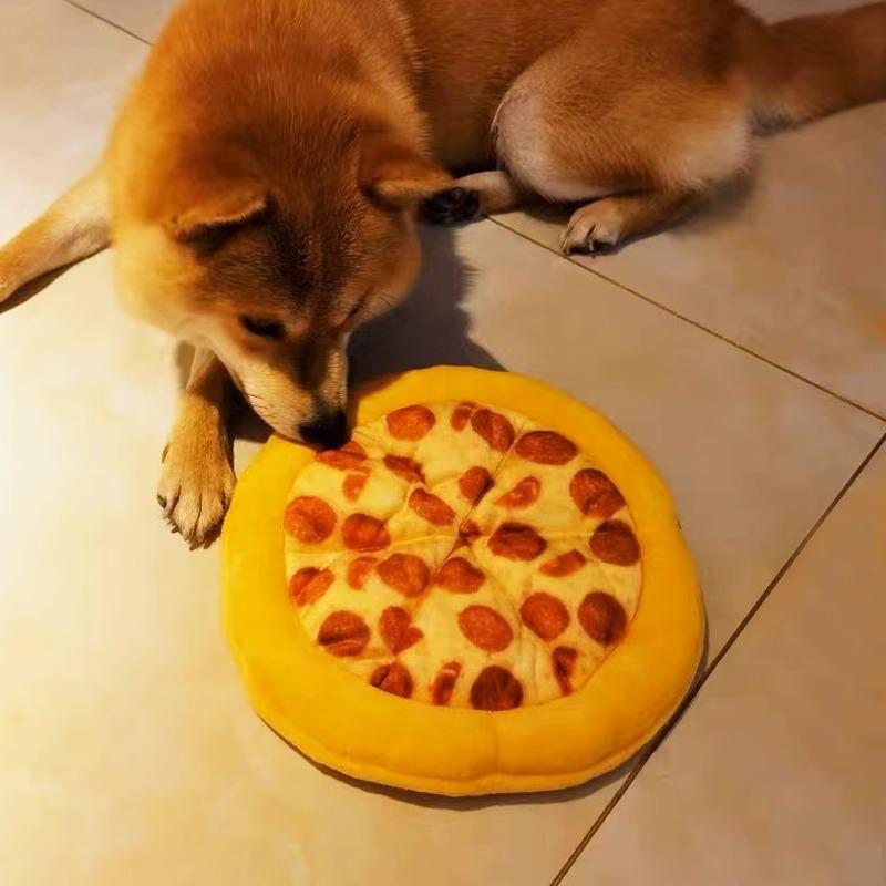 Dog Bite-Resistant Pizza Squeak Toy: Interactive, Tear-Resistant, Fun Teething Toy