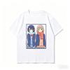 2026 Summer Cute Anime Pattern T-shirt with Adachi and Shimamura School Uniform Print, Unisex Casual Cotton Style Fan T-Shirt
