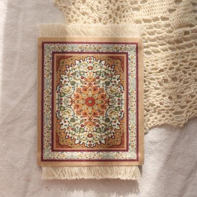 Handmade Photo Props Kitchen Accessories Persian Style Desk Cushion Retro Pattern Placemat Table Mat Cup Pads Coaster