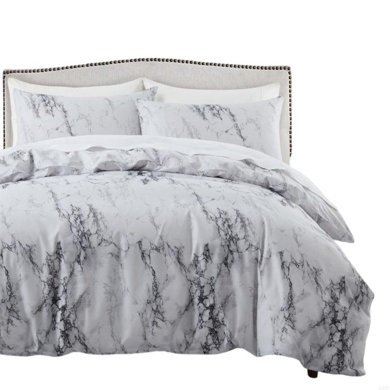 

Elegant Marble Print 3PCS Bedding Set Against Clumping Nonallergenic Bedroom Deck