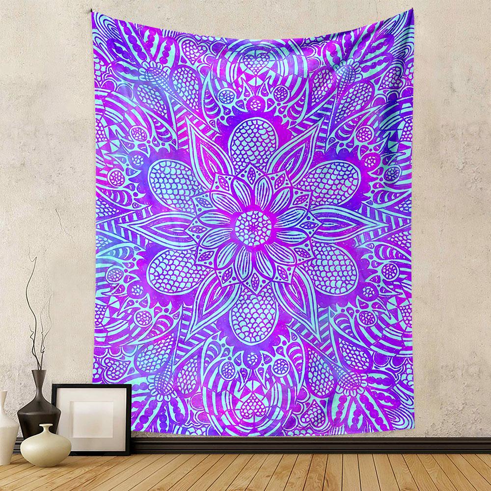 Colorful Abstract Mandala Design Patterned Tapestry Home Decor, Suitable for Bedroom and Living Room, Gift