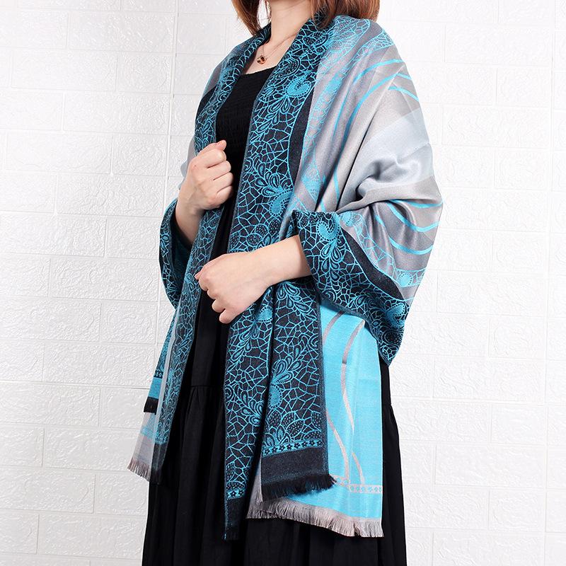 New Spring and Autumn Thin Jacquard Scarf Shawl Women's Long Scarf Headscarf Air Conditioning Warm Shawl