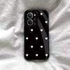 Cute Polka White Hearts Phone Cover for Realme 14T 5G Hard Gloss Acrylic Back Soft TPU Frame Anti-scratch Protective Case