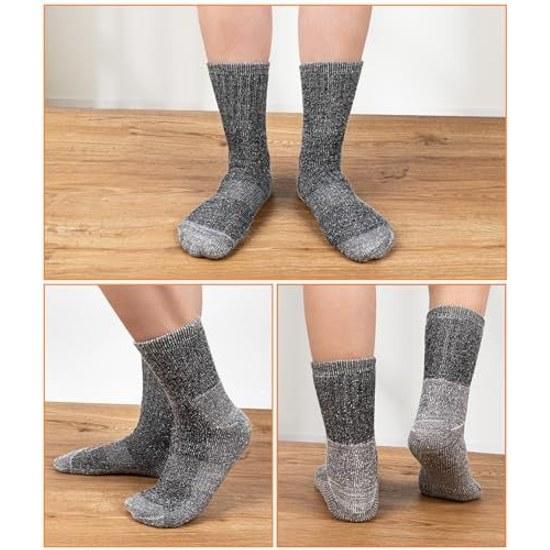 HASOME socks mens wool thick winter use extreme warmth thickness resistant pilling hiking cold protection warm brushed interior moisture-wicking 2 set