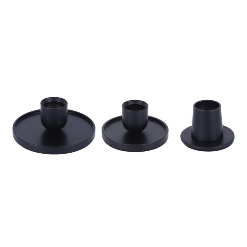 Contemporary Candlestick Holders Stands Set Of 3 Metal Decorative For Dining Table
