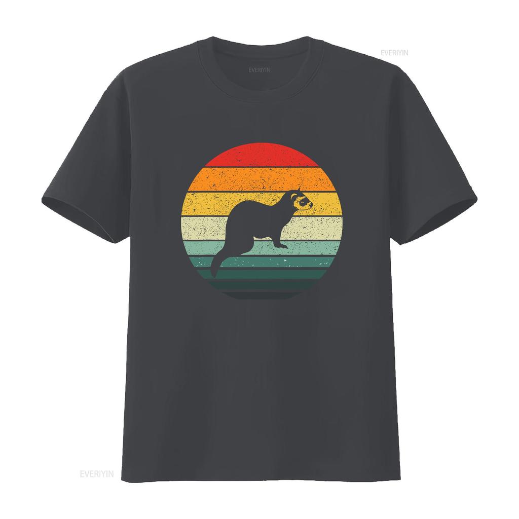 Vintage Ferret Retro T Shirt vintage Washed Unisex graphic homme fashion streetwear Stretched Slightly Comfortable