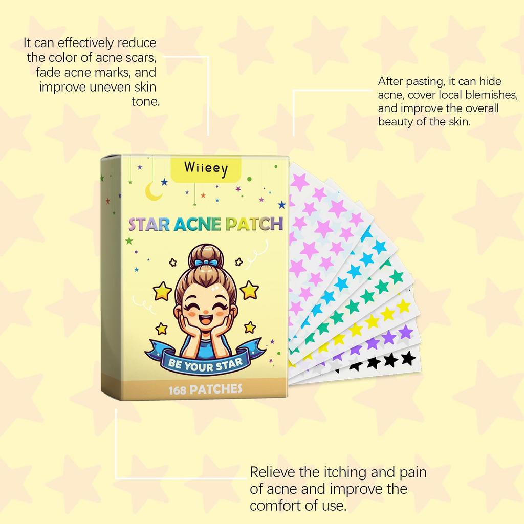 WIIEEY Star Pimple Patch Fade Down Pimple Pimple Marks Clean Face Closed Acne Portable Cartoon Pimple Patch