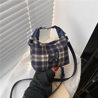 Women's Color-Block Plaid Bucket Bag - 2025 Fashion Crossbody & Shoulder Bag