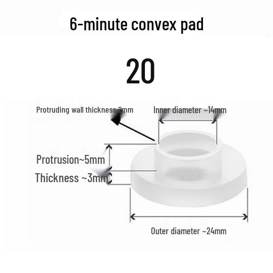 Silicone Convex Gasket for Shower Faucet Repair, Waterproof Sealing Ring, 4/6-Minute Corrugated Pipe Hose Parts.