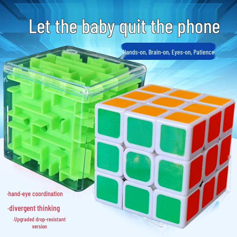 3D Maze Ball Puzzle Cube: Children's Educational Six-Sided Toy