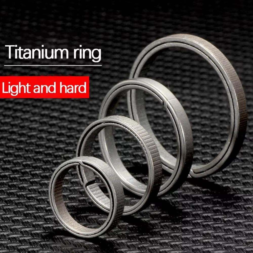 4pcs Ultra-light Titanium Alloy Key Ring Metal Side Pushing Rings Creative Man Car Keychain  Gift