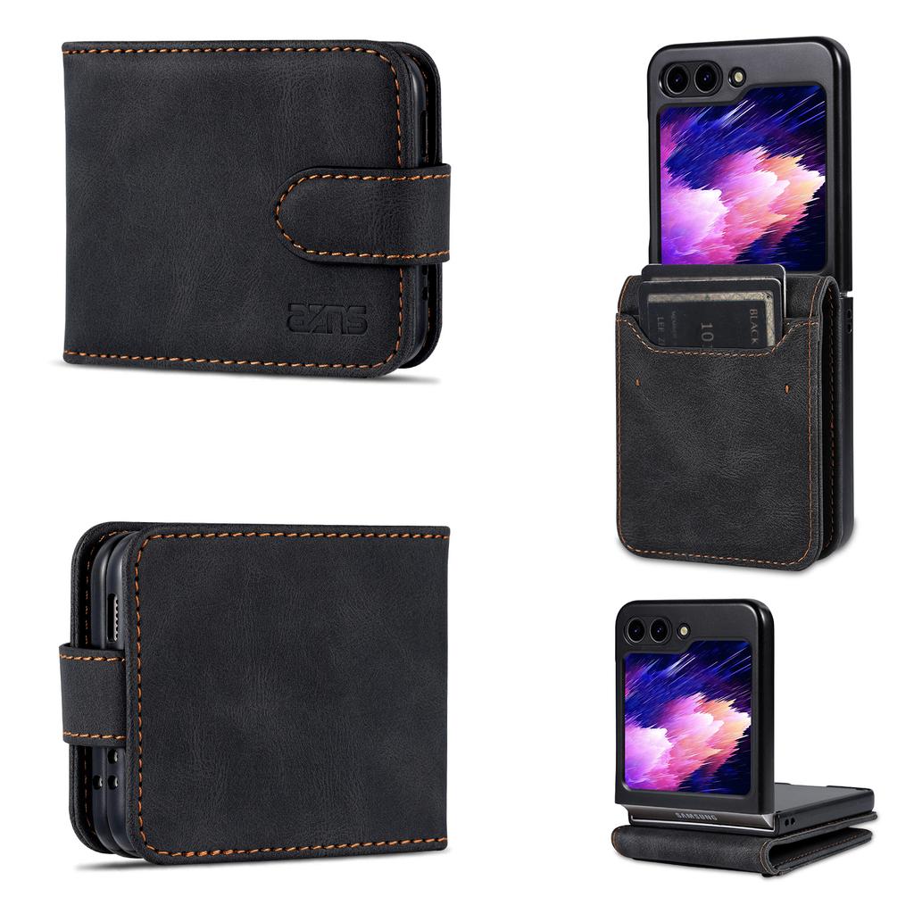 Luksusowy Biznesowy Magnetyczny Portfel Slot na Karty Skórzany Składany Pokrowiec na Telefon dla Samsung Galaxy Z Flip 7 6 5 4 3 7FE Torba Pokrowiec Książkowy