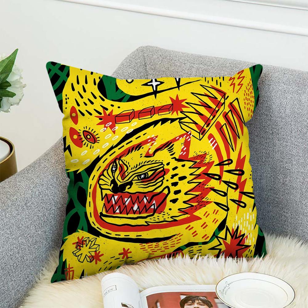 Kwonnys Abstract Art Pillow Case For Car Sofa Decorative Home Double-sided Print Plush Square Throw Pillow Cushion Cover