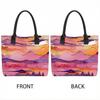  Watercolor Mountain Pattern Tote Bag Casual Large Capacity Shoulder Bag for Daily Use