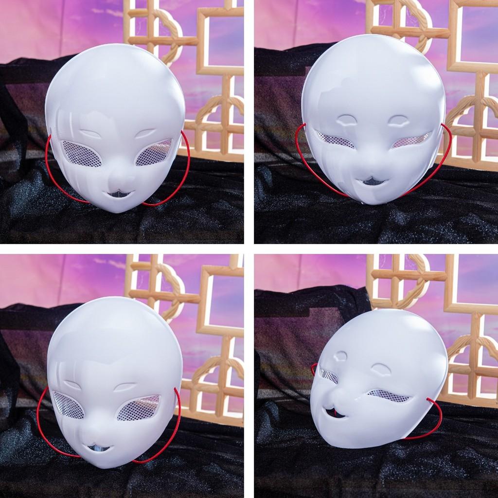 Adorable White Fox Face Mask For Kids Featuring Mesh Design And Handcrafted Detail