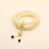 Natural White & Creamy Yellow Jade Bodhi Root Double-Strand Bracelet - New Chinese Design for Women