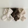 Cute Plush Baby Gloves Bear Embroidered Toddler Mittens Winter Thick Warm Cashmere Kids Full Finger Gloves