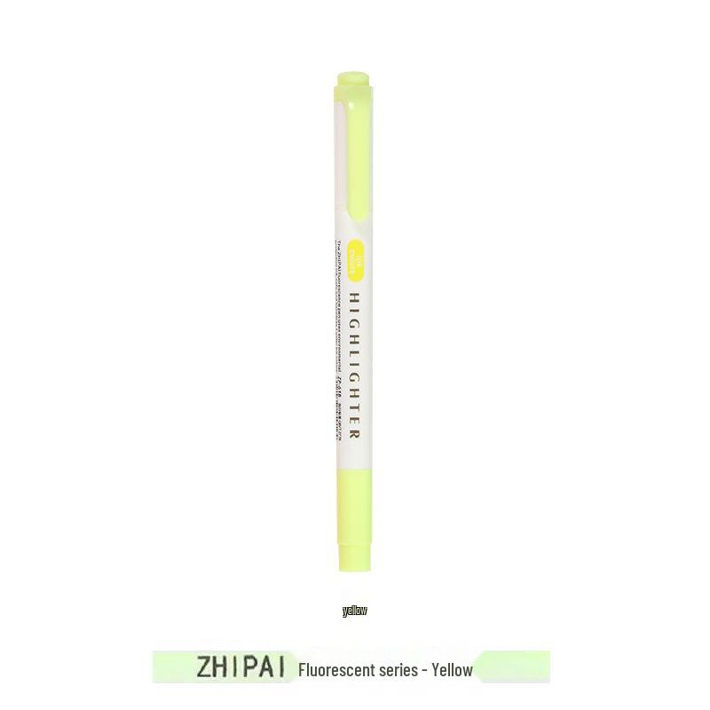 Zhi 618 Student Dual-Tip Fluorescent Pen - Gray, Soft Light & Dark Retro Colors for Highlighting & Marking