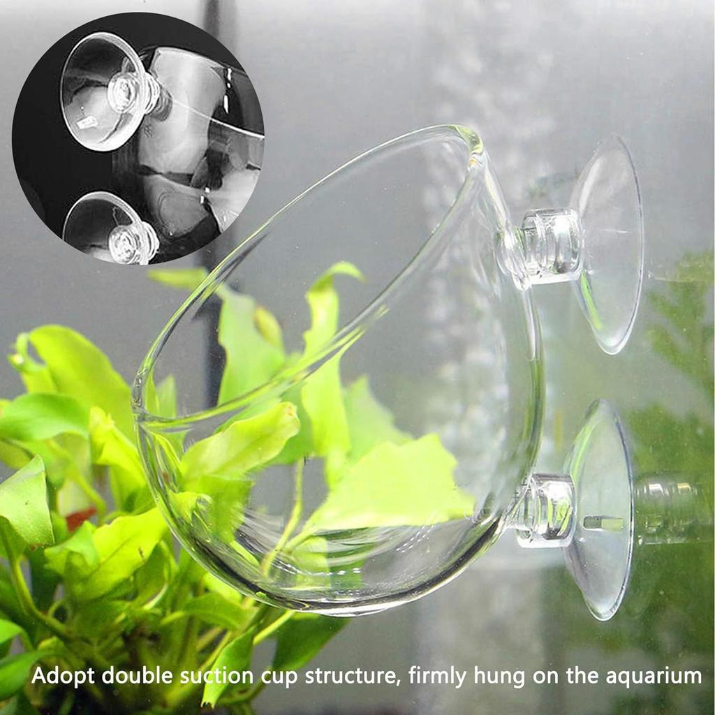Aquarium Decoration Plant Cup Pot Glass Aquatic Plant Cup With Suction Holder Planting Cylinder Cup Aquarium Accessories