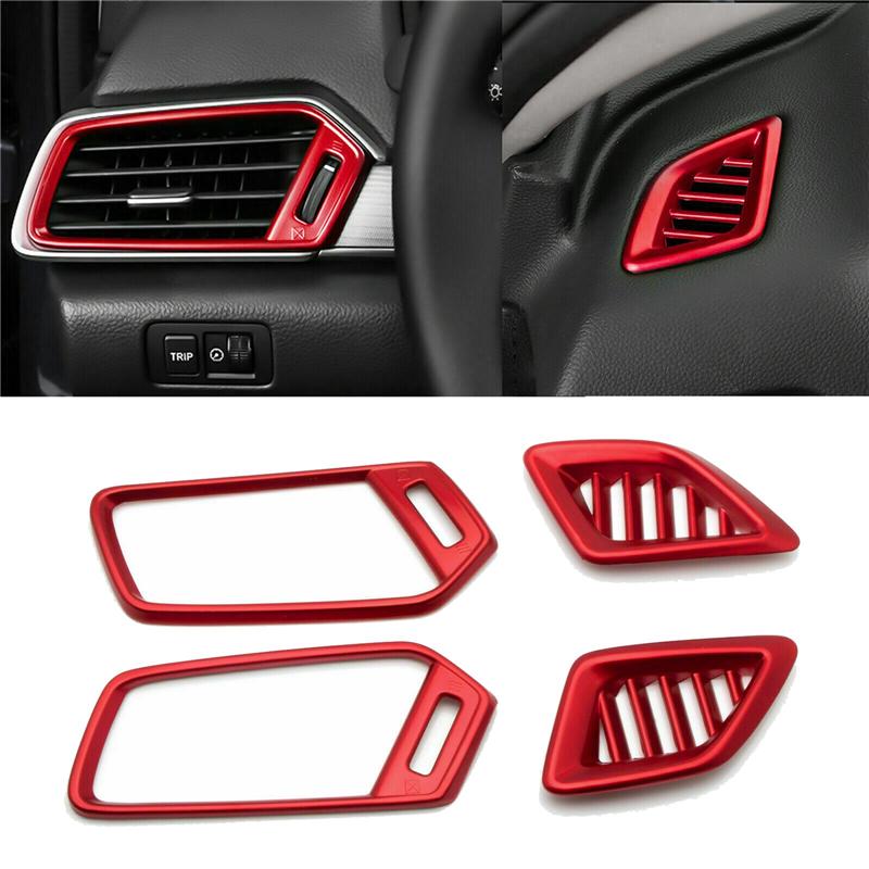 A03E-For Honda Accord 2018- Interior Dashboard Air Vent AC Outlet Covers Trim Red