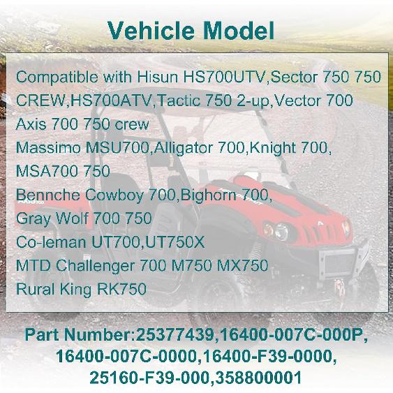 Hisun 25377439 Fuel Injector Compatible with Axis700,750,Hisun Vector Sector 700 750,Co-leman 700,MSU 700,Challenger 700(4 Hole)