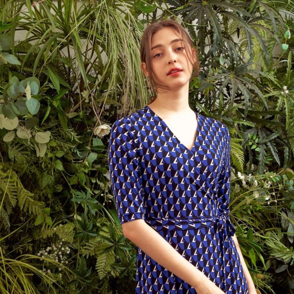 Lipbbam Frill Wrap Dress 3 4 Sleeve Creora Viviane Ldm42dj01